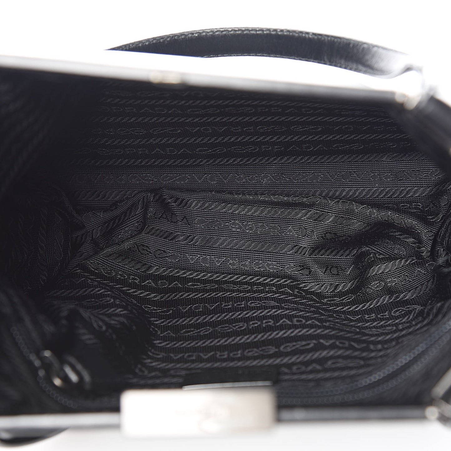 Calfskin Top Lock Bag Nero Black