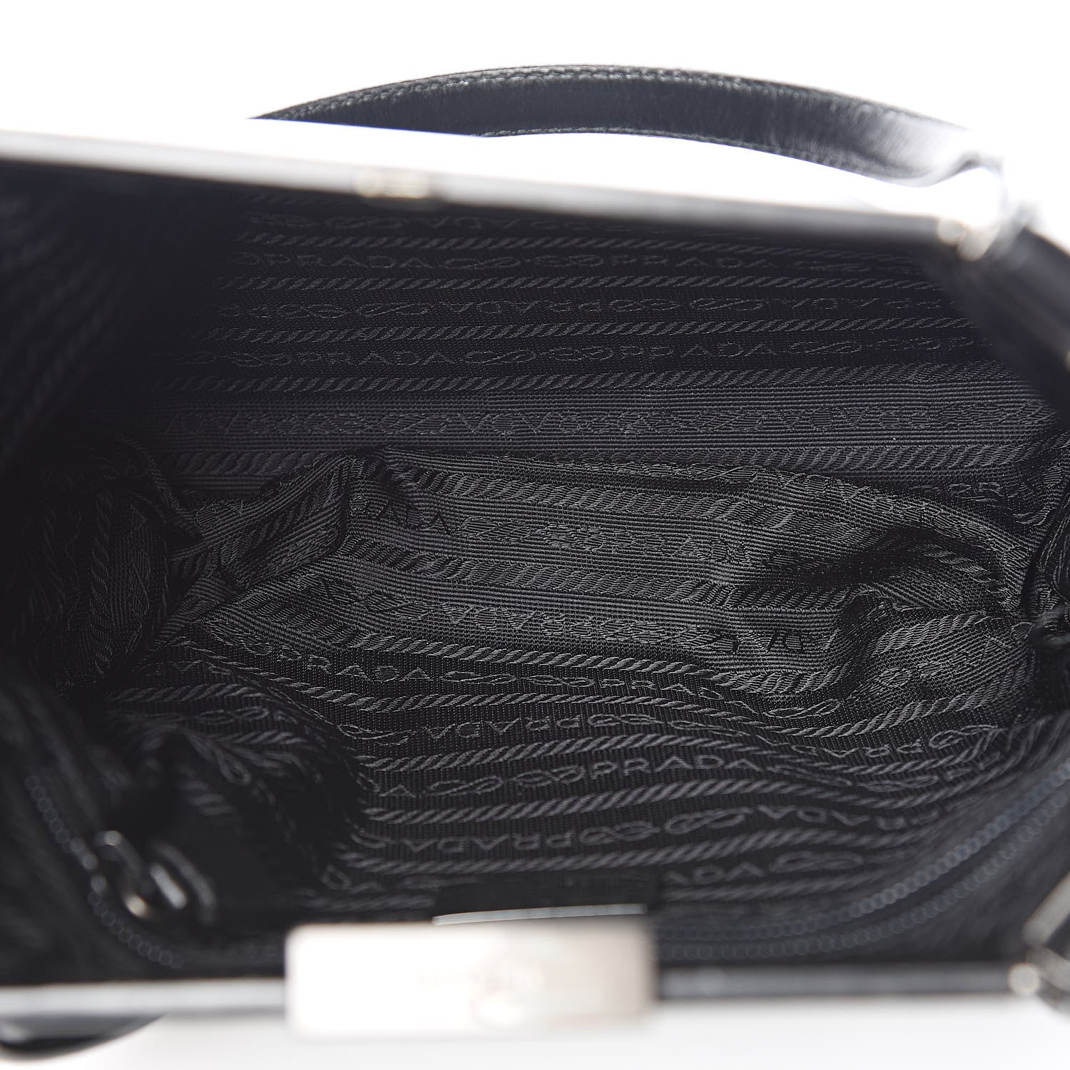 Prada Calfskin Top Lock Bag Nero Black 5 of 14
