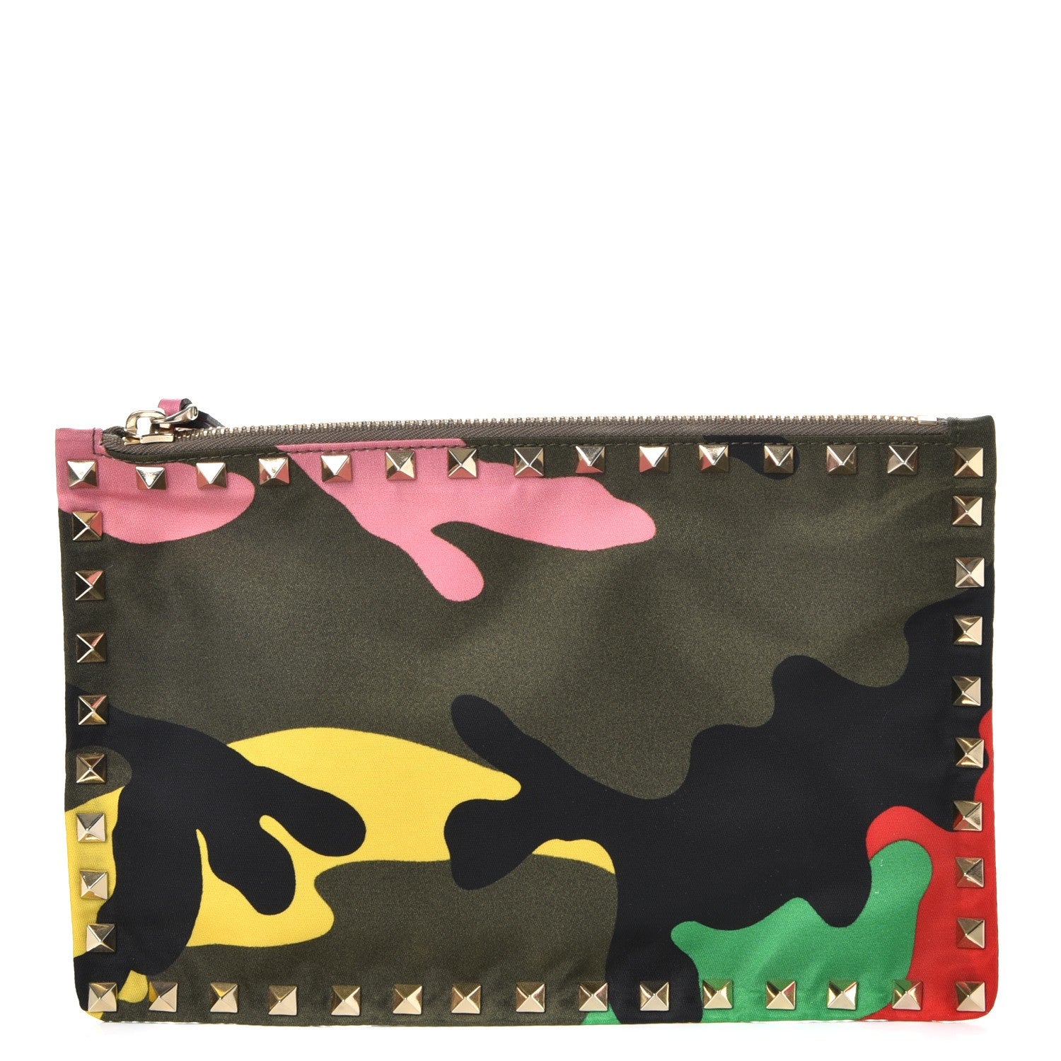 Valentino Garavani Nylon Camouflage Print Rockstud Zip Pouch Multicolor 1 of 9