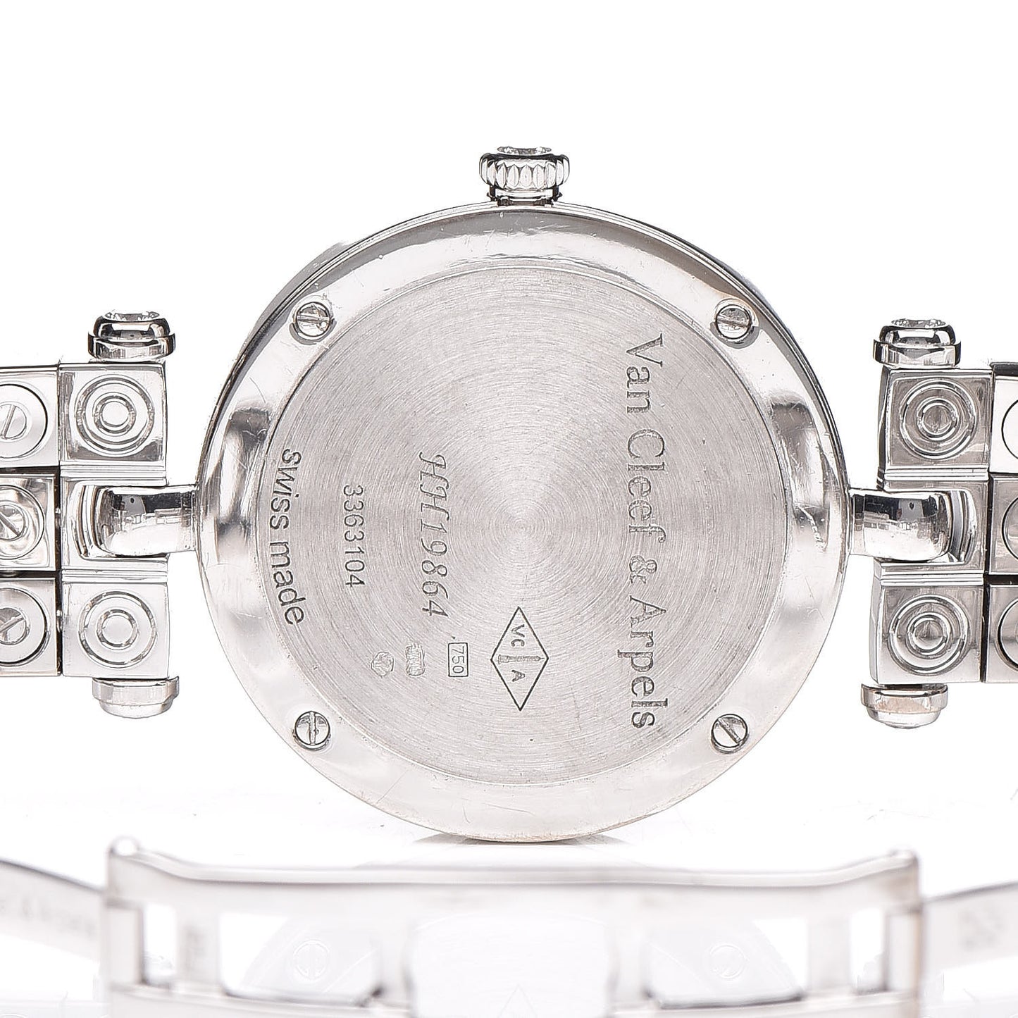18K White Gold Diamond Bezel Mother of Pearl 28mm Lady Arpels Papillon Quartz Watch