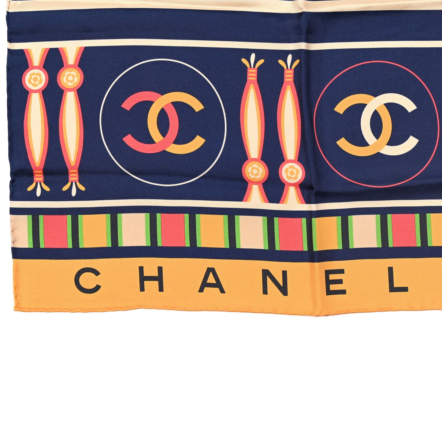 Silk CC Square Scarf Pink Multicolor
