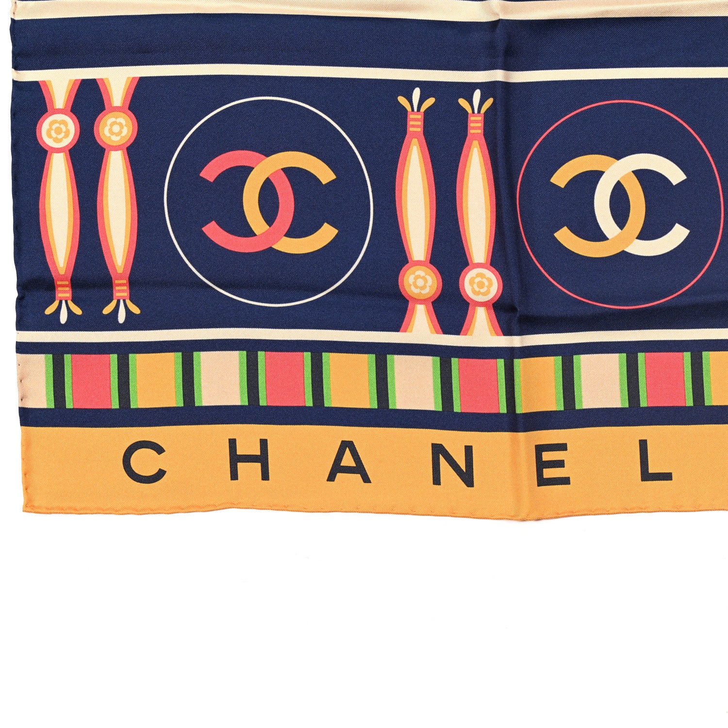 Chanel Silk CC Square Scarf Pink Multicolor 2 of 3