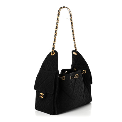 Chanel Washed Denim Quilted Small Chanel 25 Handbag Black 3 of 10
