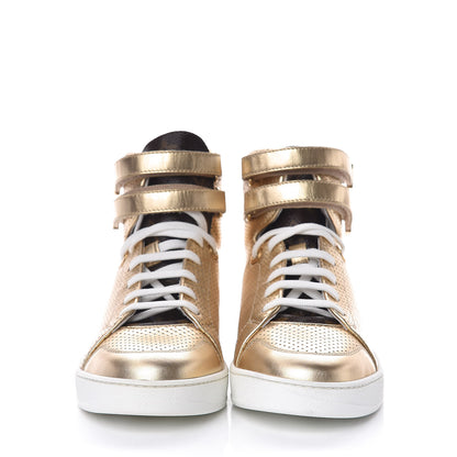 Louis Vuitton Calfskin Monogram Boombox High Top Sneakers 37 Gold 2 of 8
