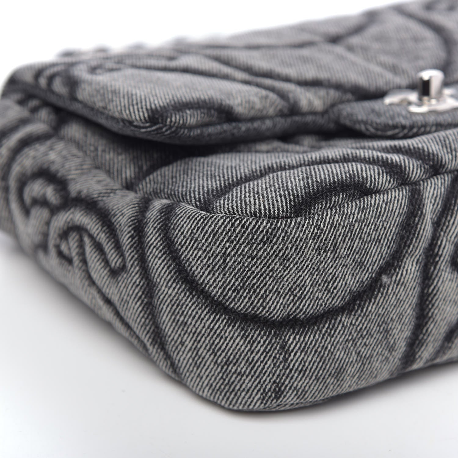 Chanel Denim Embossed CC Logo Print Mini Single Flap Black 8 of 9