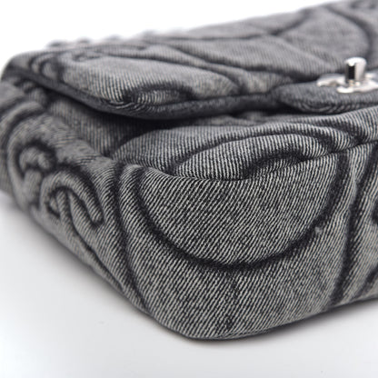 Chanel Denim Embossed CC Logo Print Mini Single Flap Black 8 of 9