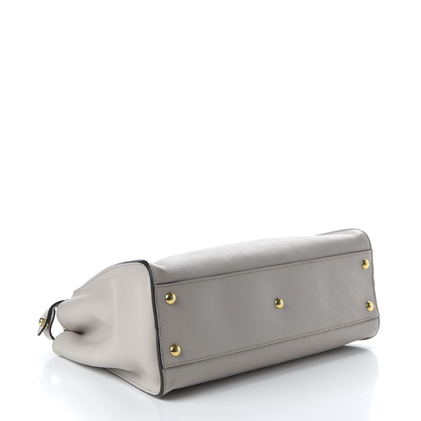 Vitello Seta Shiny Nappa Medium Peekaboo Iconic Satchel Grigio Polvere Magenta