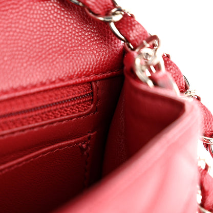 Chanel Caviar Quilted Mini Rectangular Flap Dark Red 11 of 13