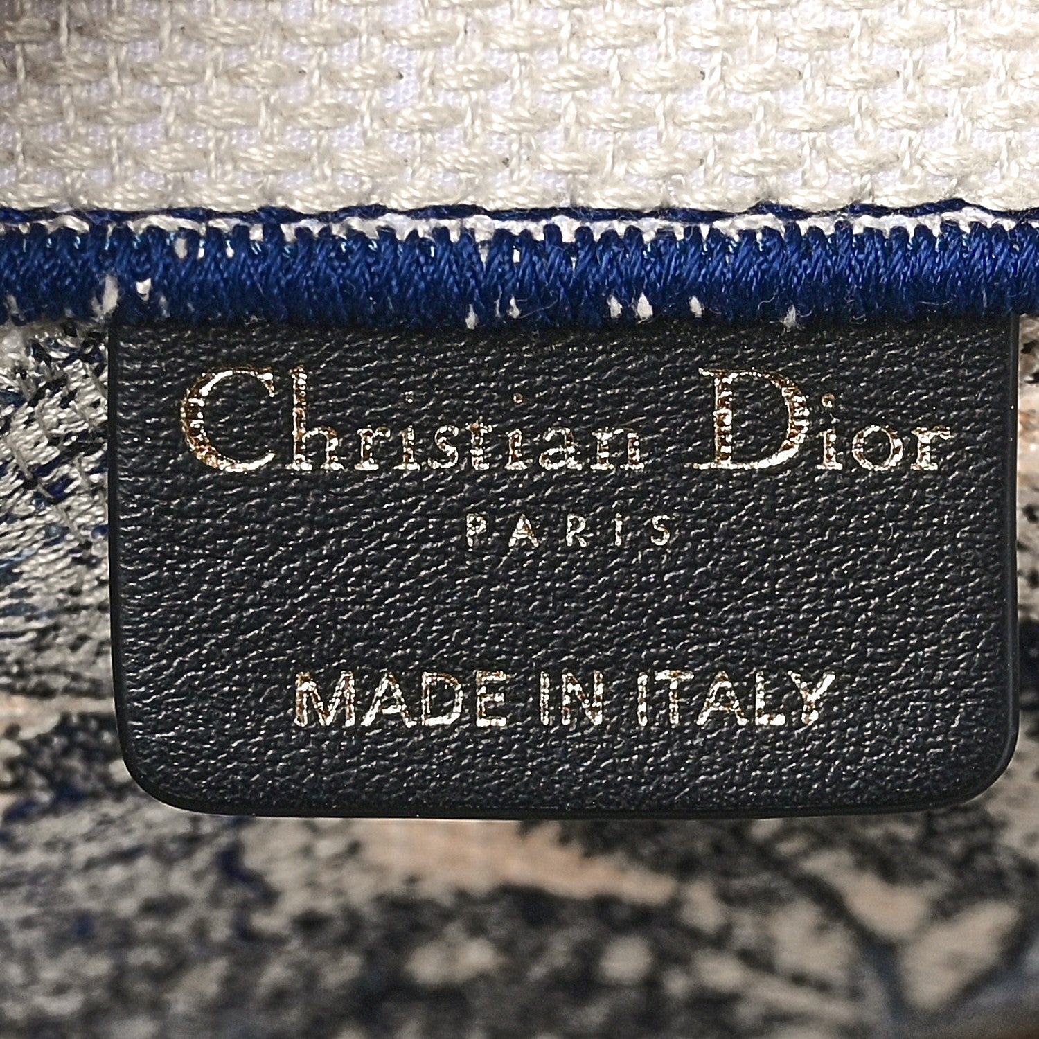 Christian Dior Canvas Embroidered Large Palm Tree Toile De Jouy Book Tote Blue 6 of 10