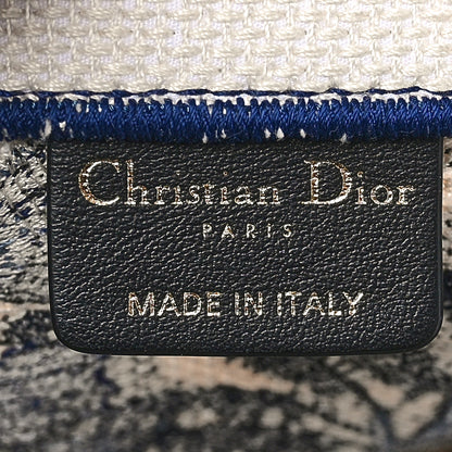 Christian Dior Canvas Embroidered Large Palm Tree Toile De Jouy Book Tote Blue 6 of 10