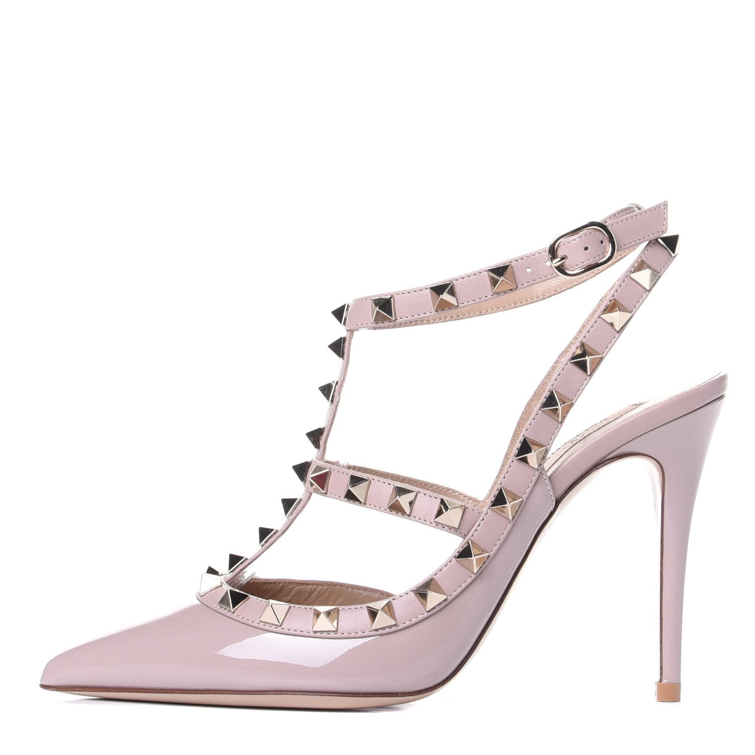 Valentino Garavani Patent Rockstud Ankle Strap 100mm Pumps 36 Poudre 1 of 10