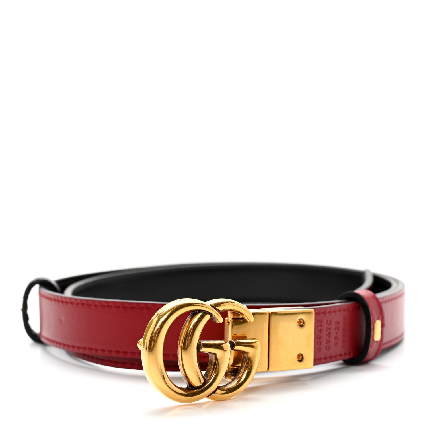 Gucci Plutone Calfskin Double G Reversible 20mm Belt 95 38 Black Red 2 of 11