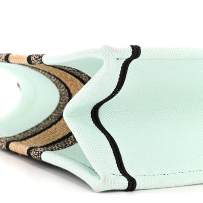 Christian Dior Canvas Embroidered Souvenir Saint Tropez Medium Book Tote Natural Multicolor 9 of 12