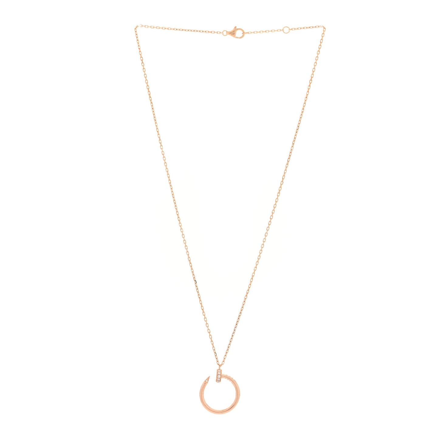 18K Pink Gold Diamond Juste Un Clou Pendant Necklace