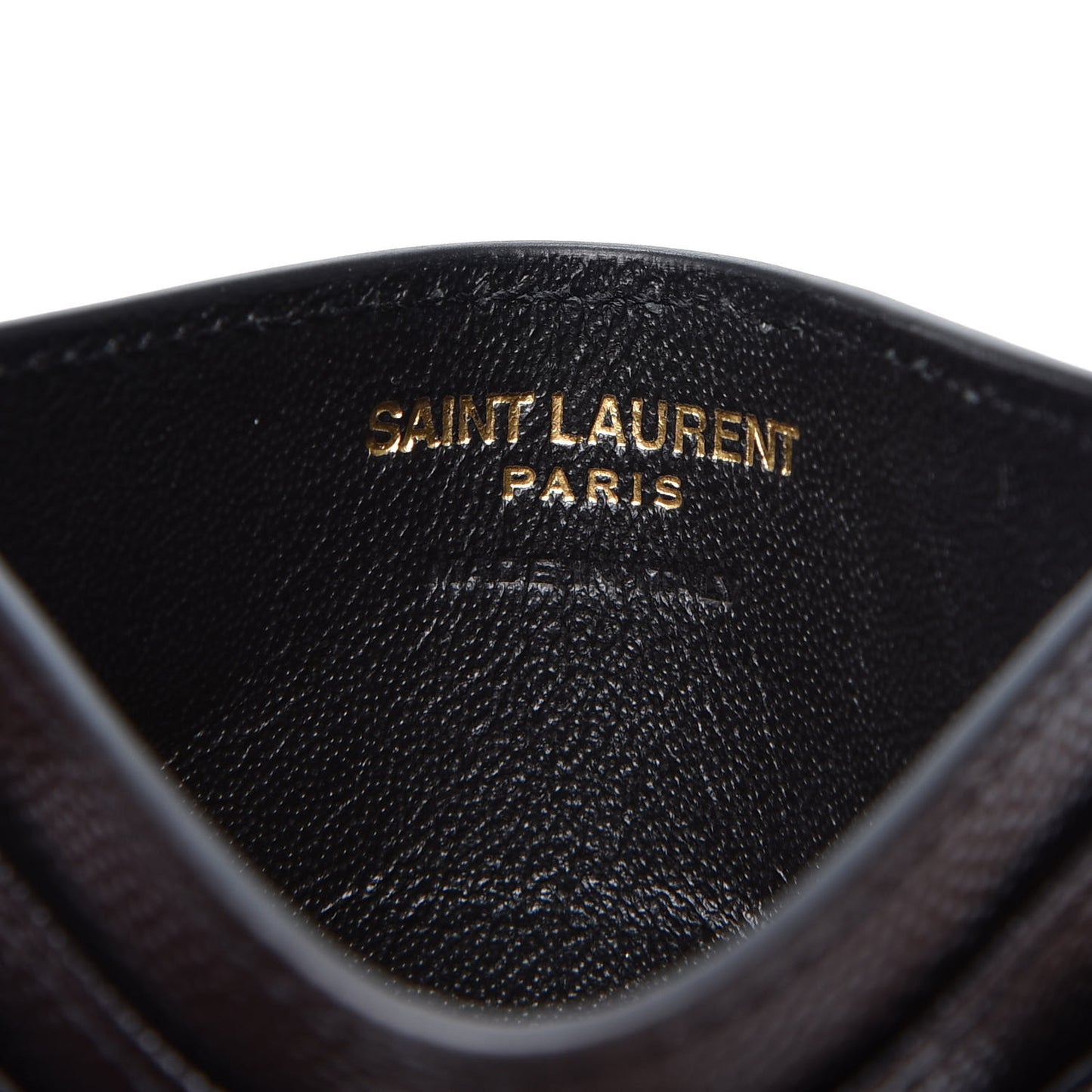 Grain De Poudre Matelasse Chevron Monogram Credit Card Case Black