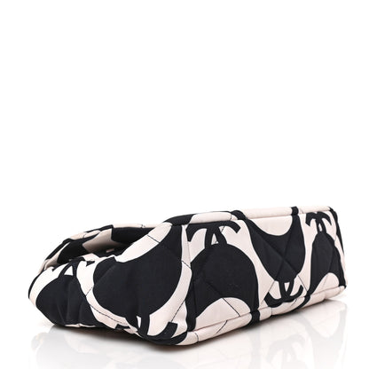 Chanel Fabric Printed Large Chanel 19 Flap Black Ecru 4 of 9
