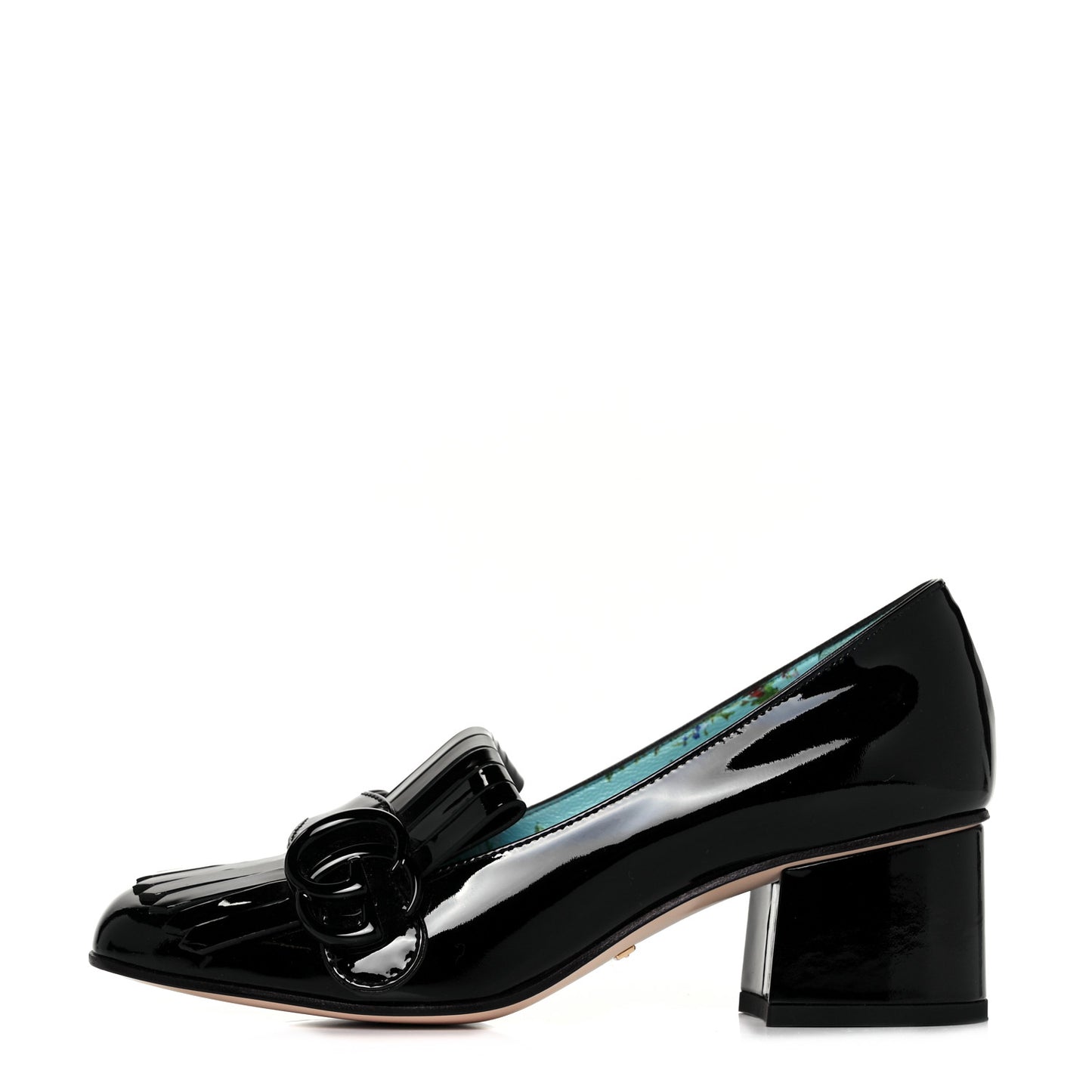 Vernice GG Marmont Fringe 50mm Loafer Pumps 35 Black