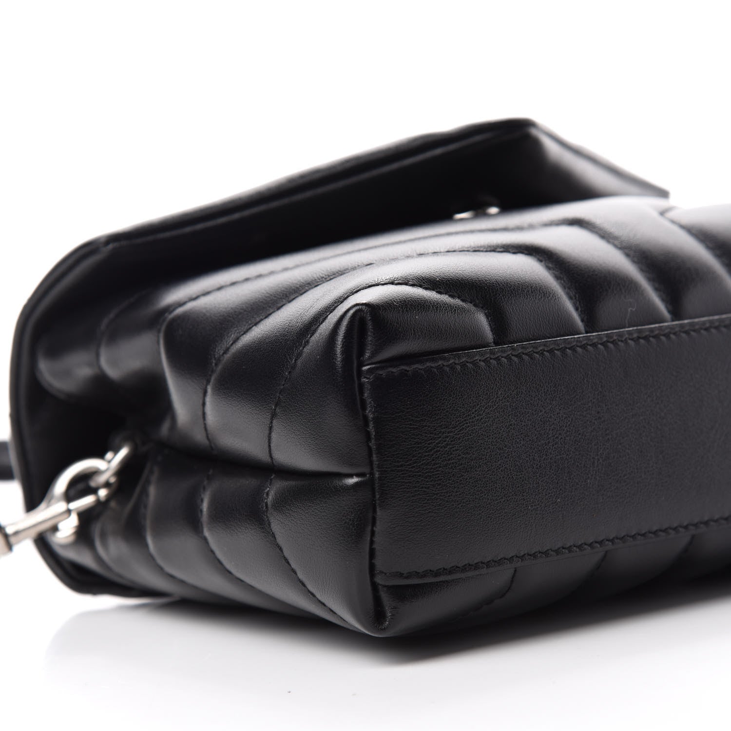 Saint Laurent Calfskin Y Quilted Monogram Toy Loulou Crossbody Bag Black 6 of 11