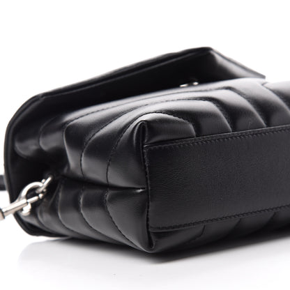 Saint Laurent Calfskin Y Quilted Monogram Toy Loulou Crossbody Bag Black 6 of 11