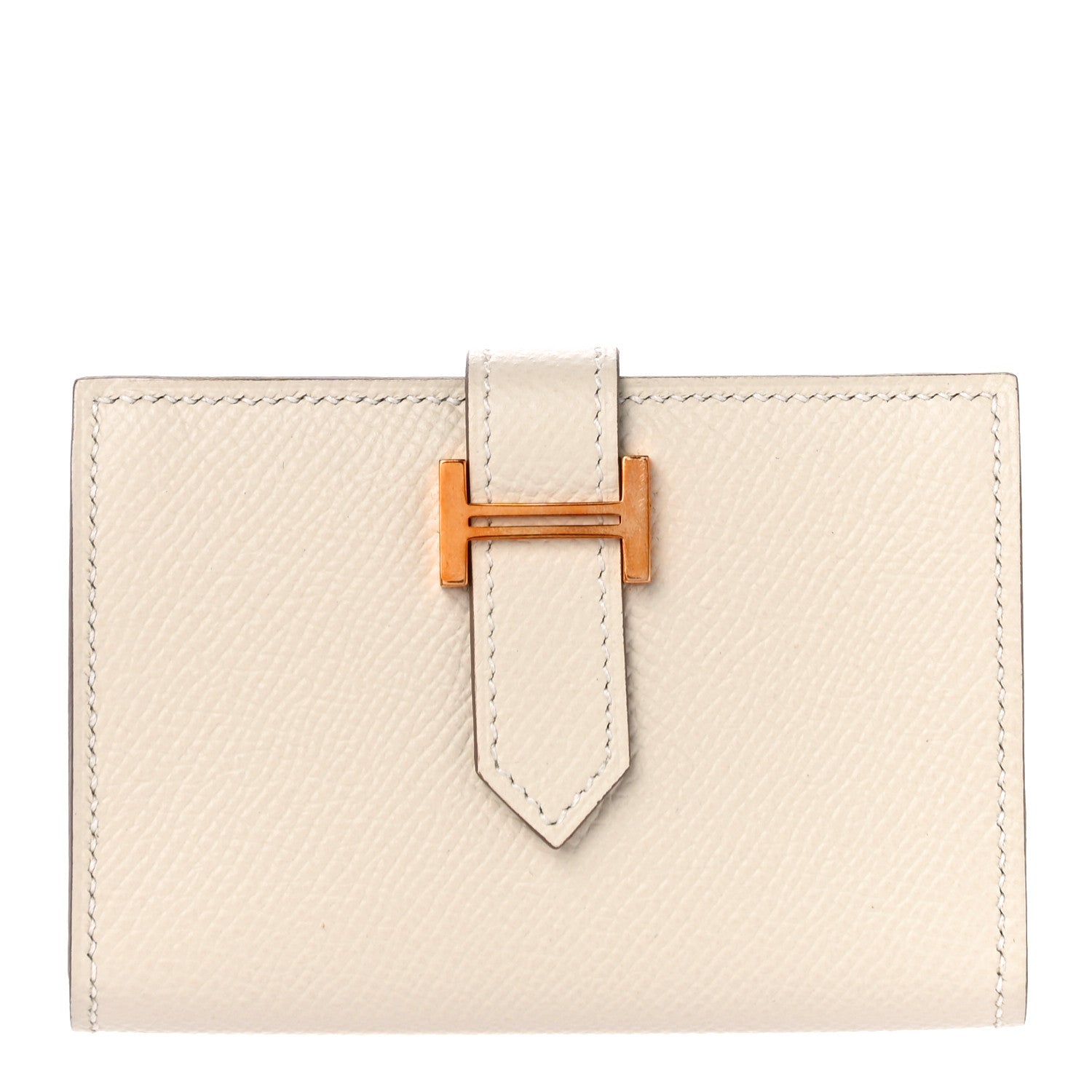 Hermes Epsom Bearn Card Holder Wallet Craie 1 of 11