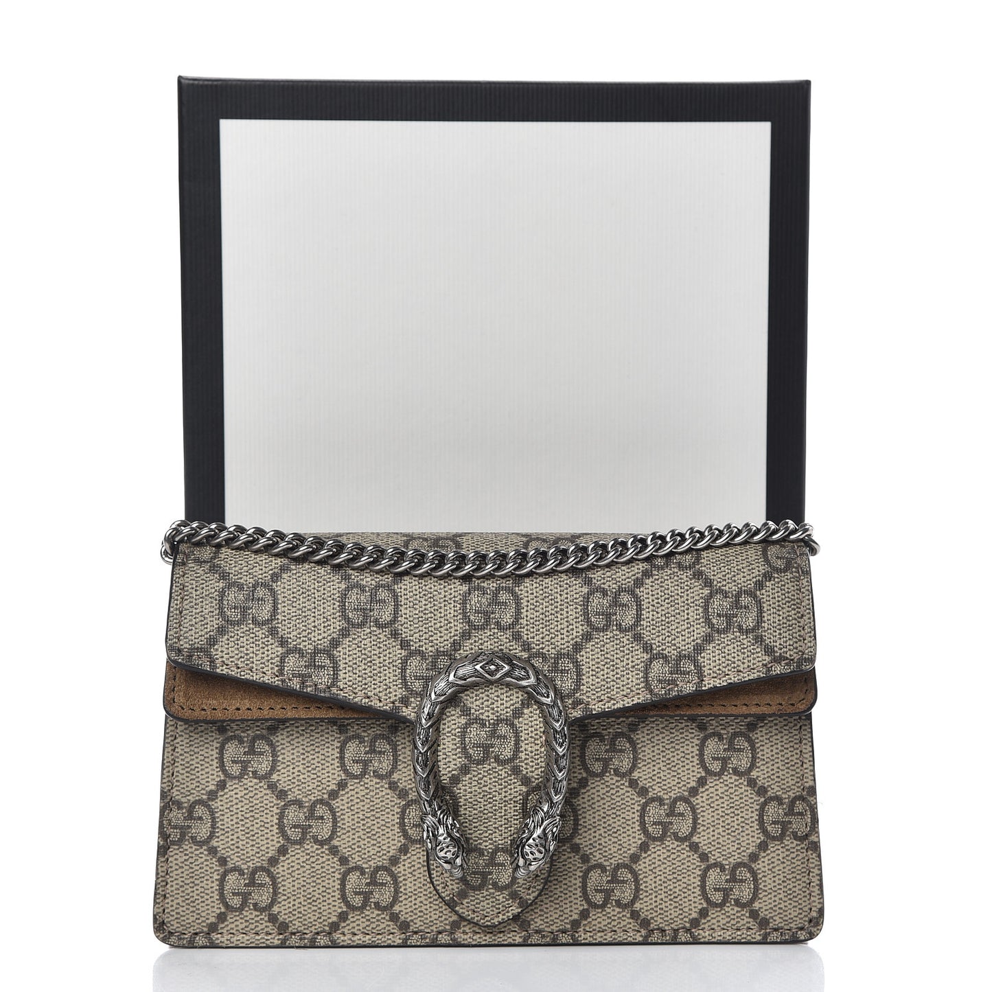 GG Supreme Monogram Super Mini Dionysus Shoulder Bag Taupe