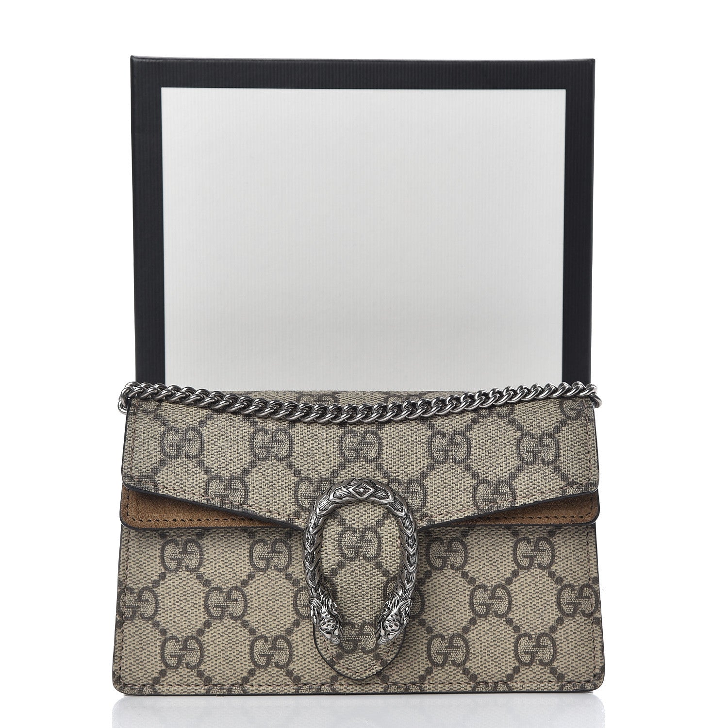 Gucci GG Supreme Monogram Super Mini Dionysus Shoulder Bag Taupe 9 of 9