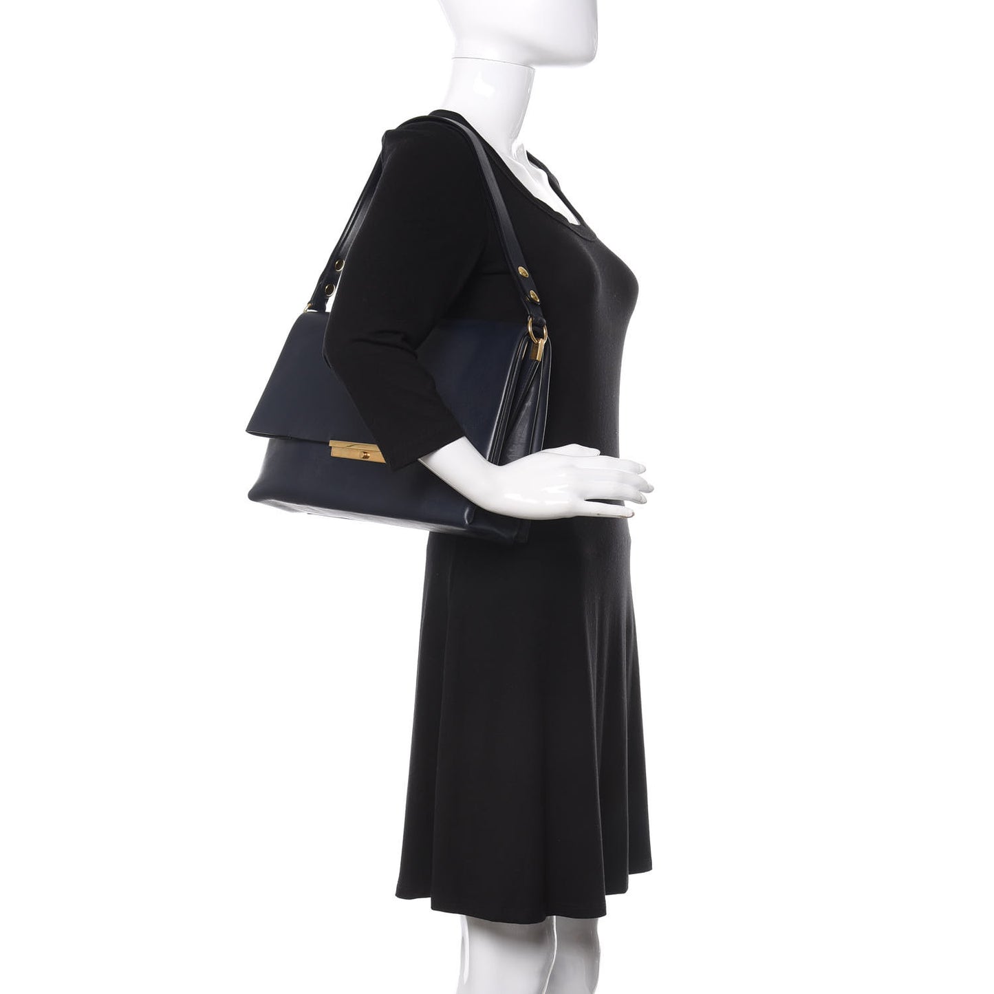 Calfskin Blade Flap Navy
