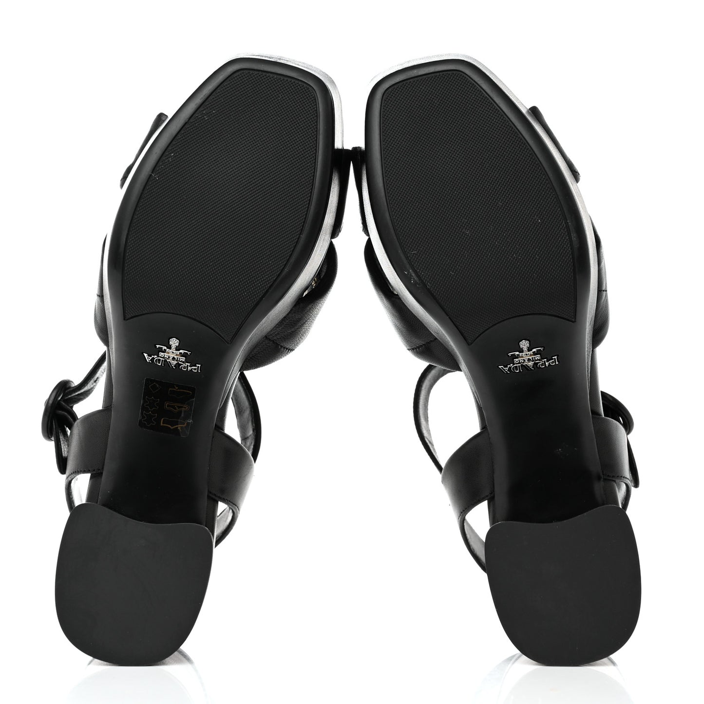Nappa Logo Quilted Crisscross Platform 20/65mm Sandals 37.5 Black