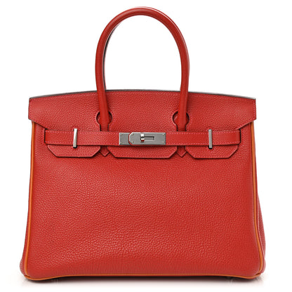 Hermes Togo Bi-Color Birkin 30 Rouge Casaque Potiron 1 of 17