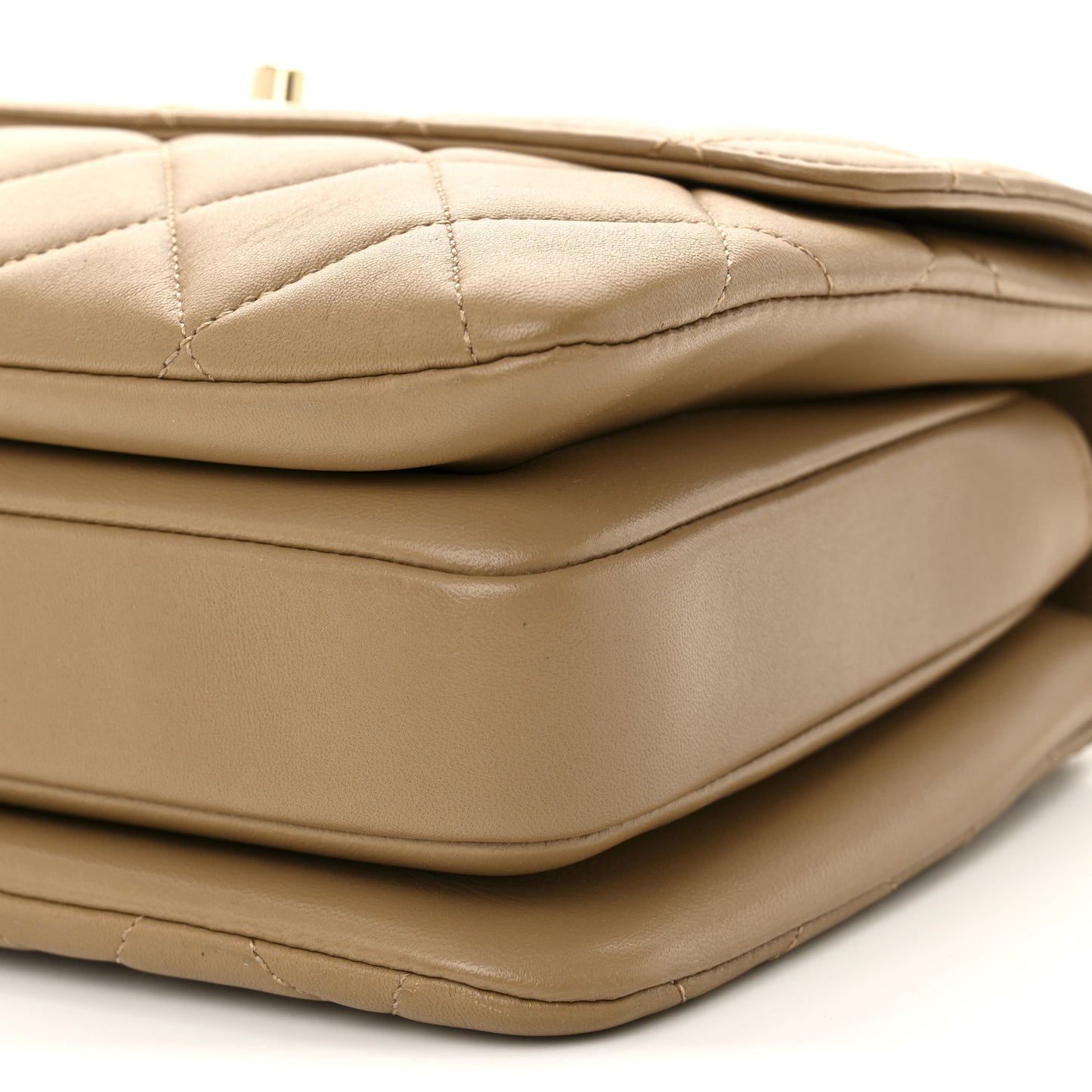 Lambskin Quilted Small Trendy CC Dual Handle Flap Bag Beige