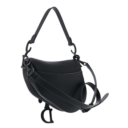 Christian Dior Ultra Matte Calfskin Saddle Bag With Strap Black 2 of 10