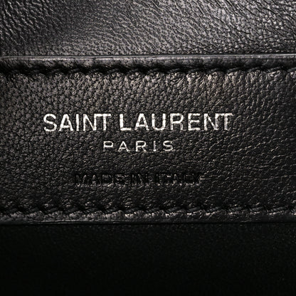 Saint Laurent Metallic Canvas Woven Medium Classic Monogram Kate Satchel Silver 6 of 10