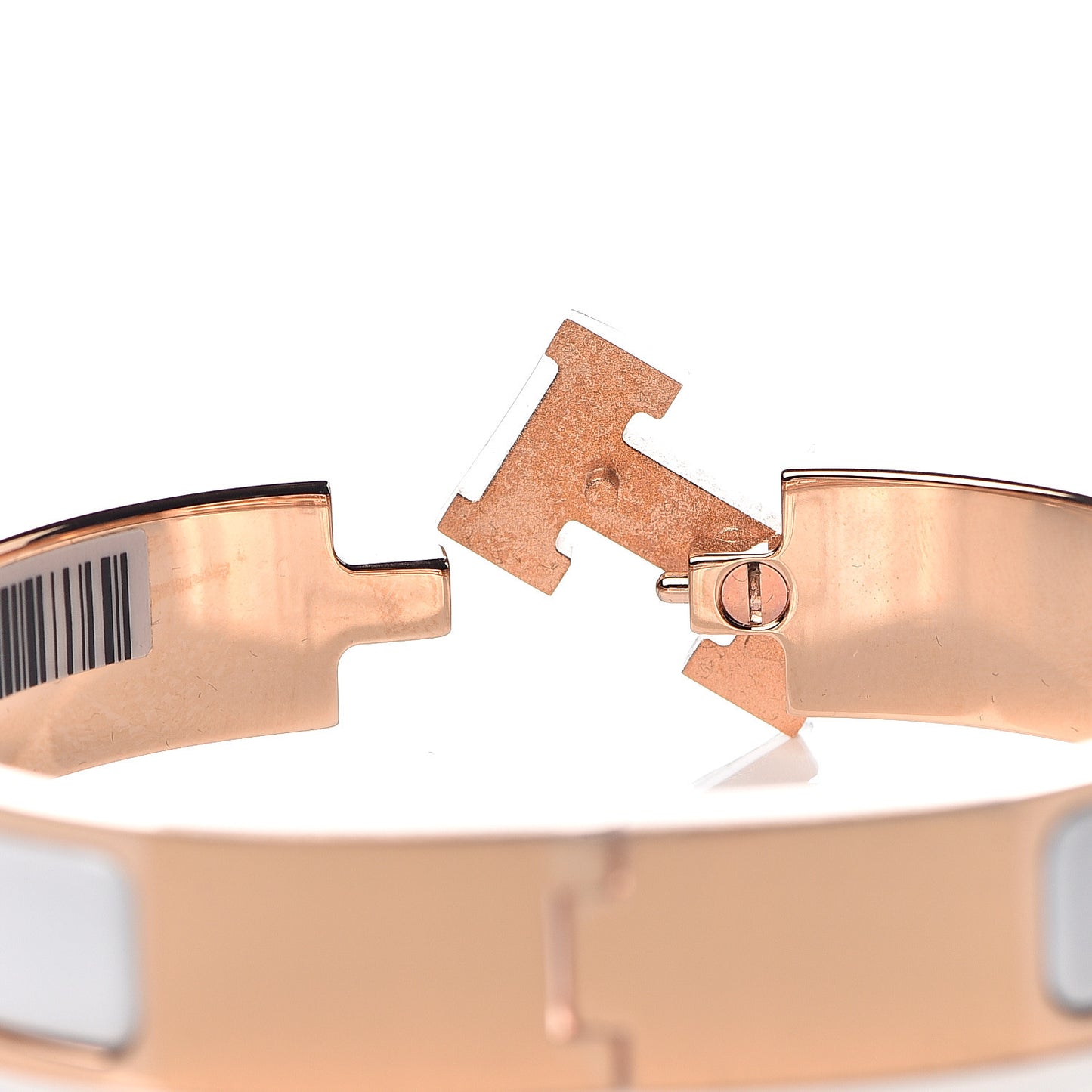 Enamel Narrow Clic Clac H Bracelet PM White