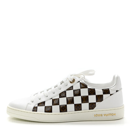 Louis Vuitton Calfskin Monogram Damier Tressage Frontrow Sneakers 38 White 1 of 9