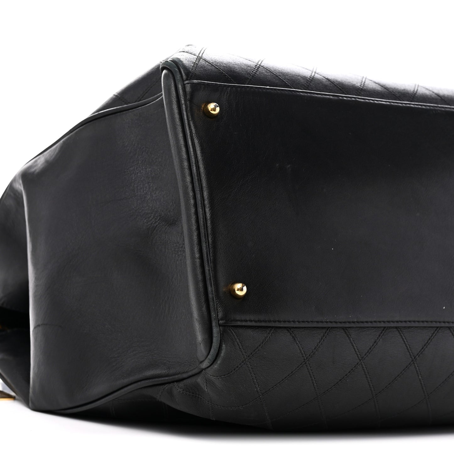 Calfskin Stitched XL Weekender Black