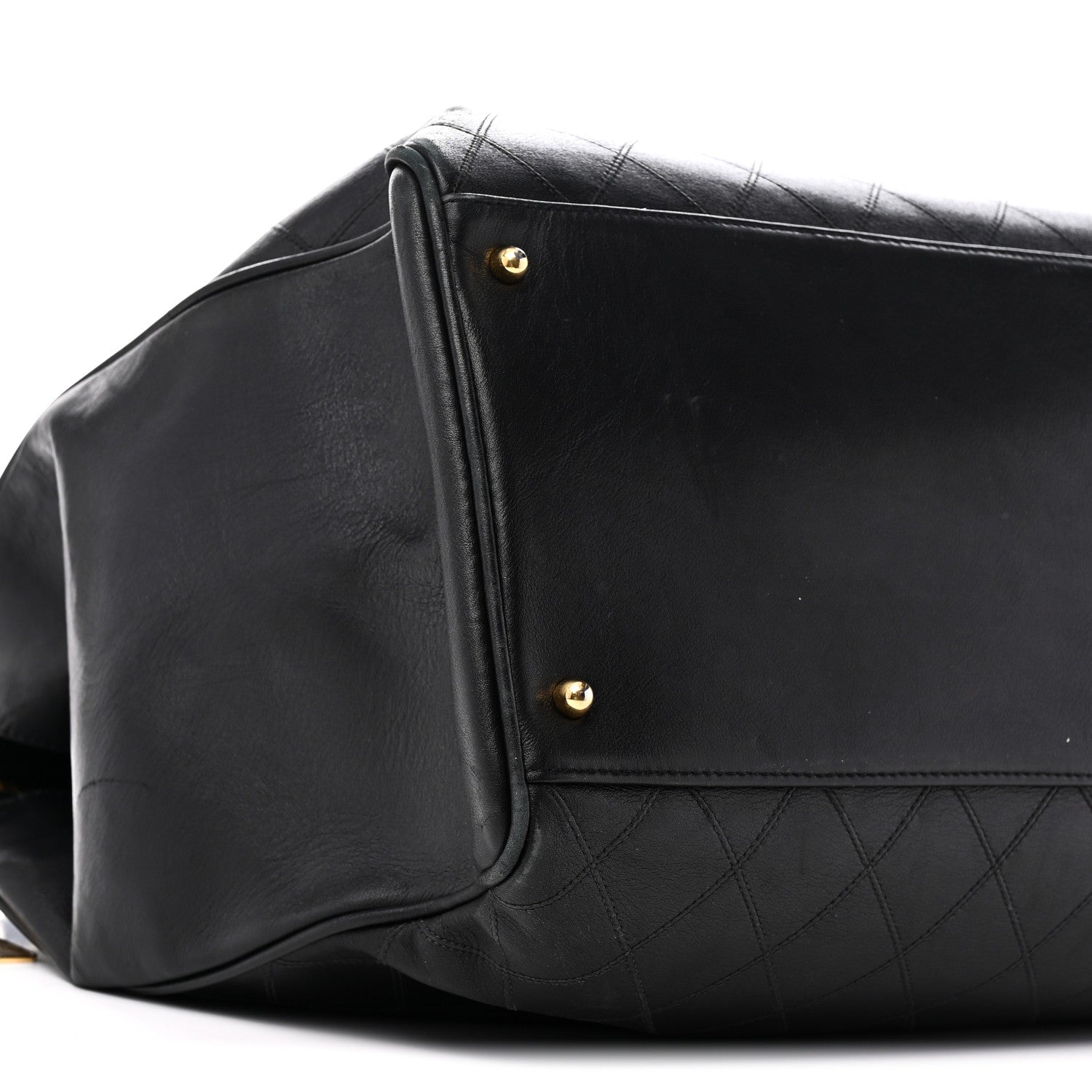 Chanel Calfskin Stitched XL Weekender Black 10 of 11