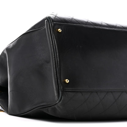 Chanel Calfskin Stitched XL Weekender Black 10 of 11