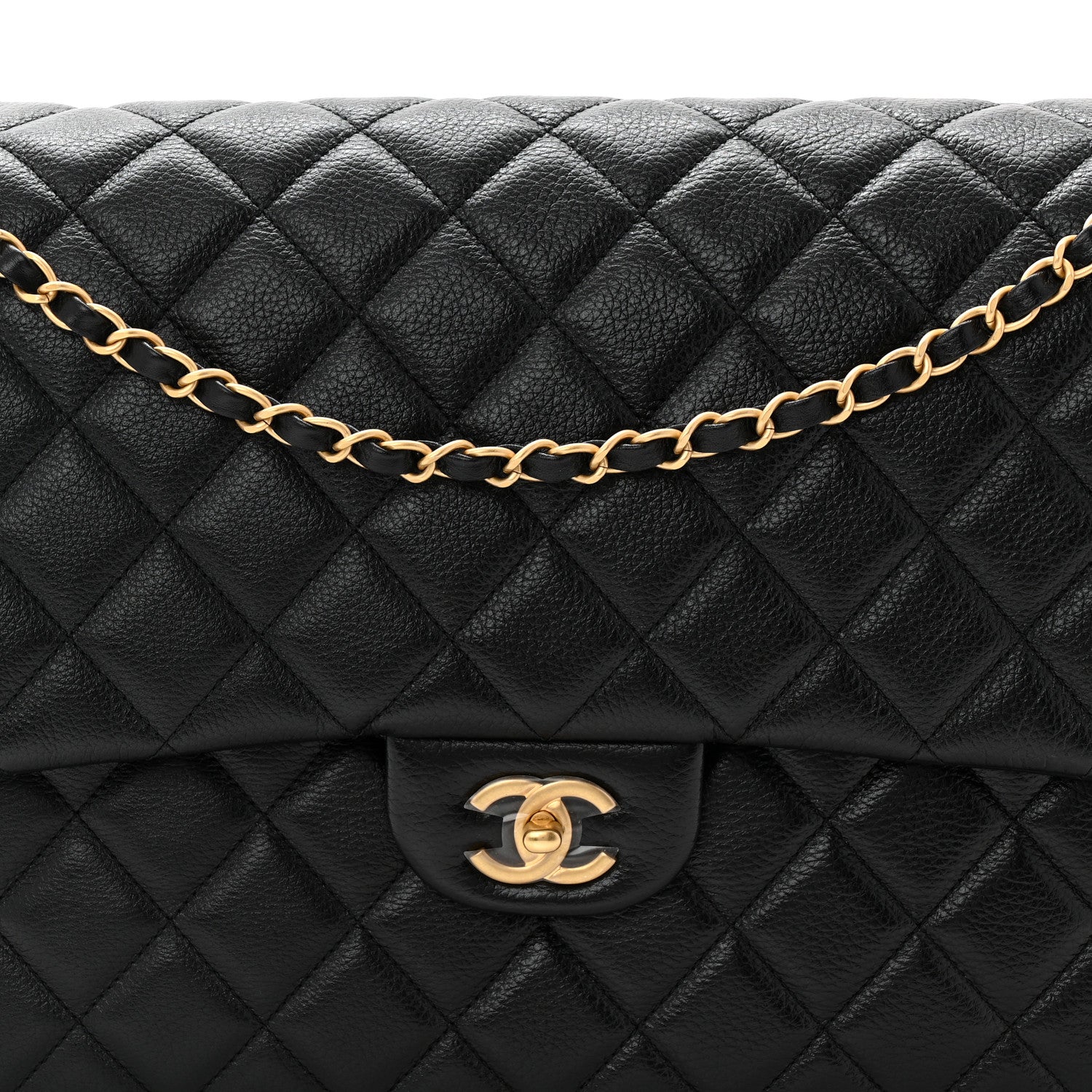 Chanel Grained Calfksin Quilted XXL Travel Flap Bag Black 8 of 10