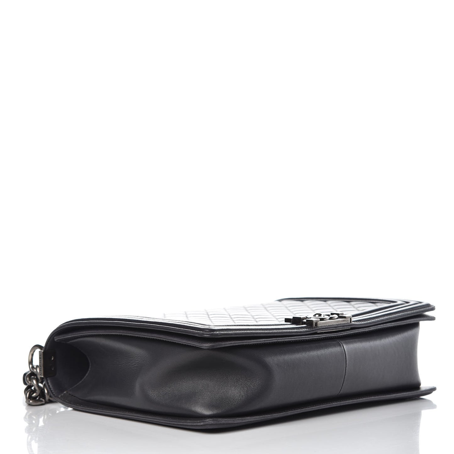 Lambskin Quilted Large Boy Flap Dark Grey
