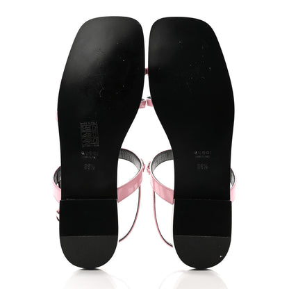 Gucci Calfskin Horsebit Divine Slingback Sandals 38.5 Pink 5 of 8
