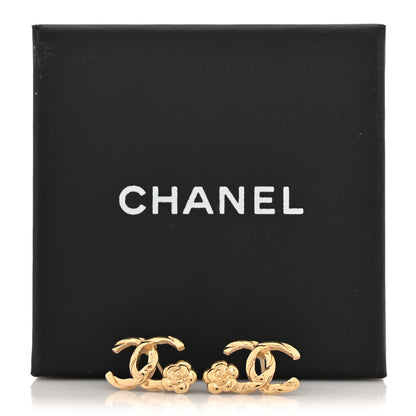 Chanel Metal Camellia CC Earrings Gold 5 of 5