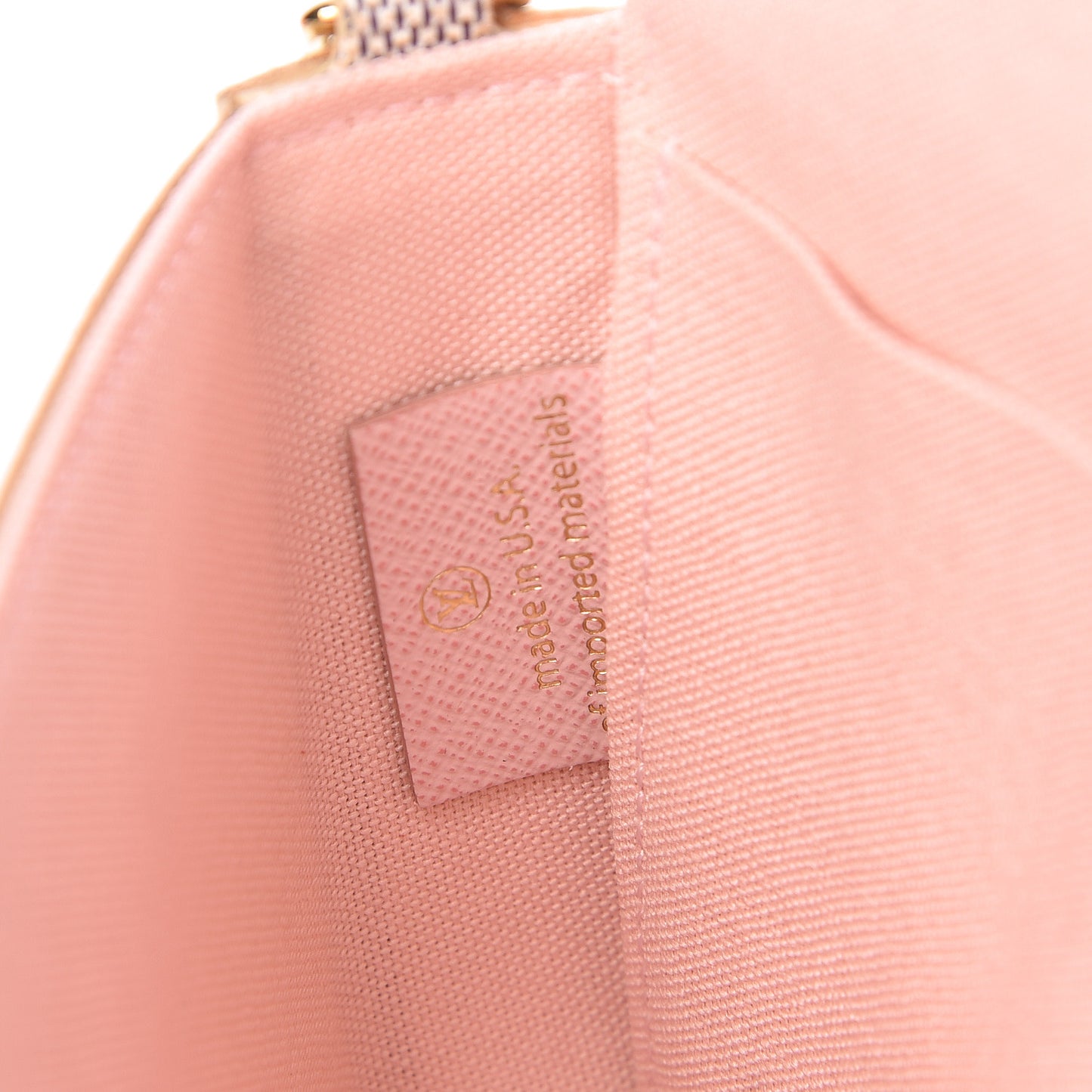 Damier Azur Pochette Felicie Chain Wallet Rose Ballerine