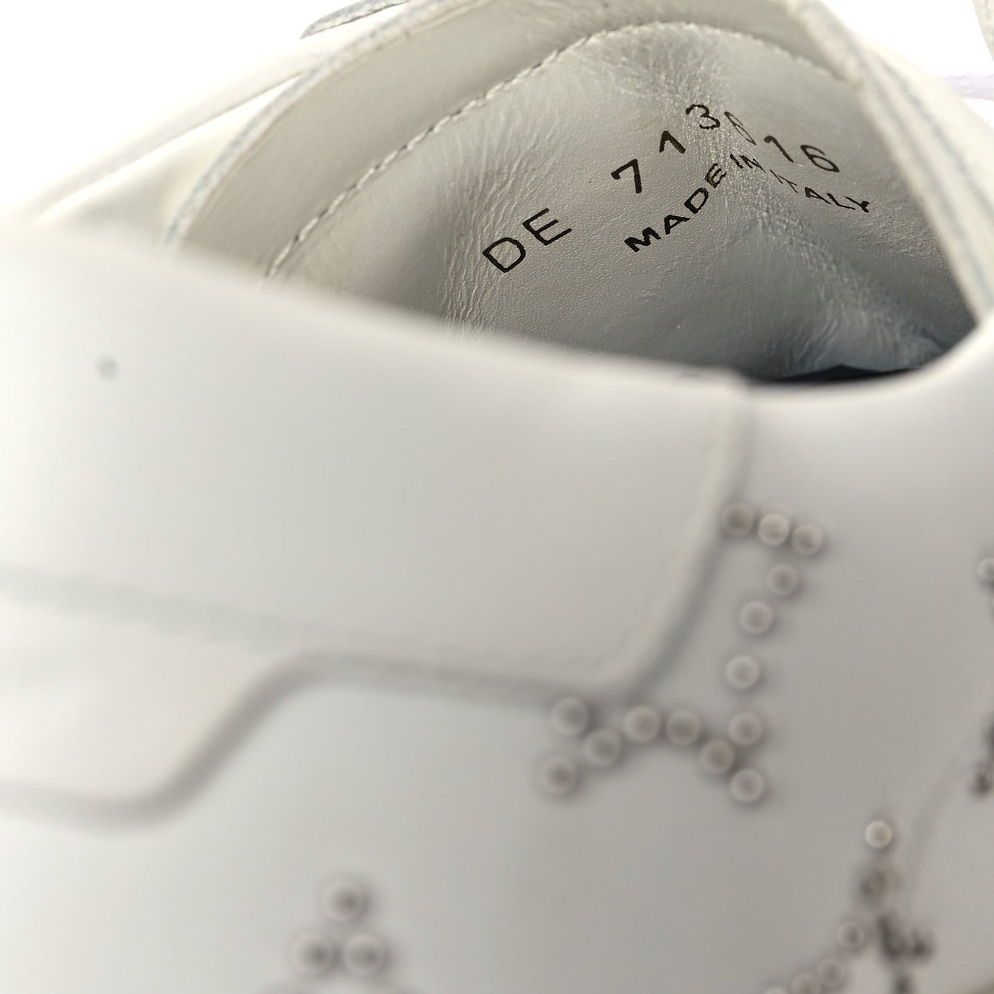 Calfskin Studded Star Court Sneakers 41 White