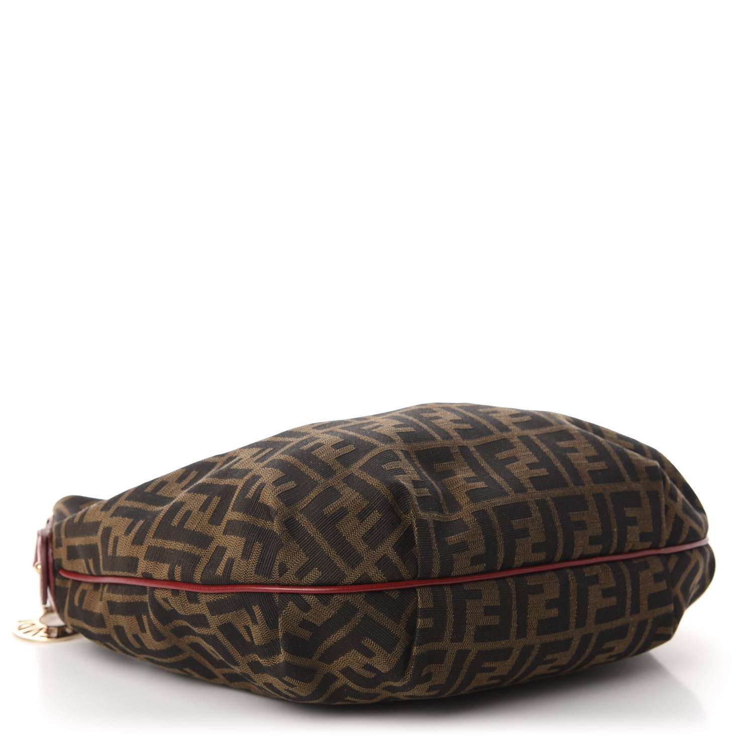 Fendi Zucca Cuoio Lucido Small Chef Hobo Tobacco Rosso Scuro 3 of 9