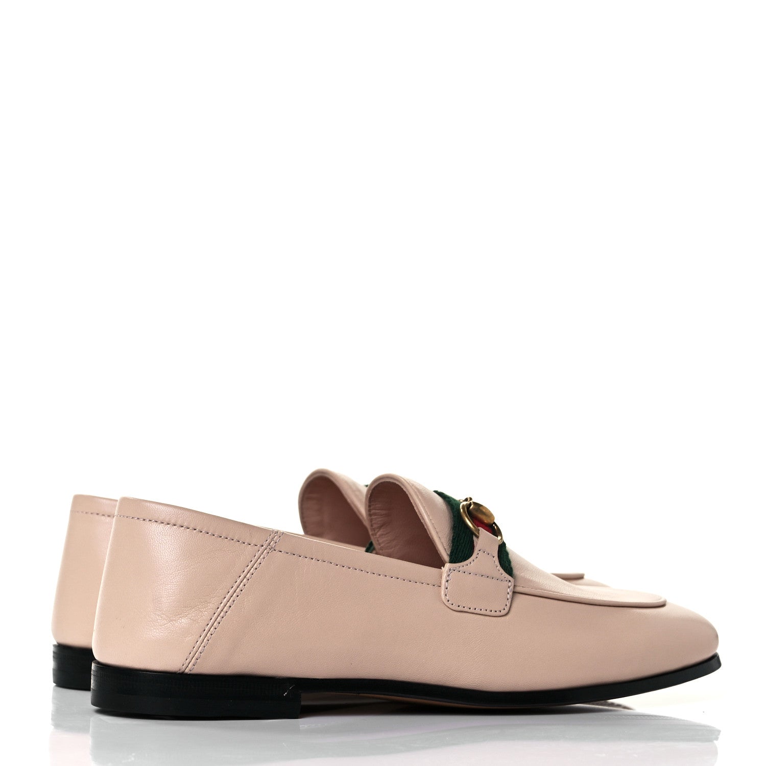 Gucci Malaga Kid Web Womens Horsebit Loafers 35 Skin Rose 4 of 9