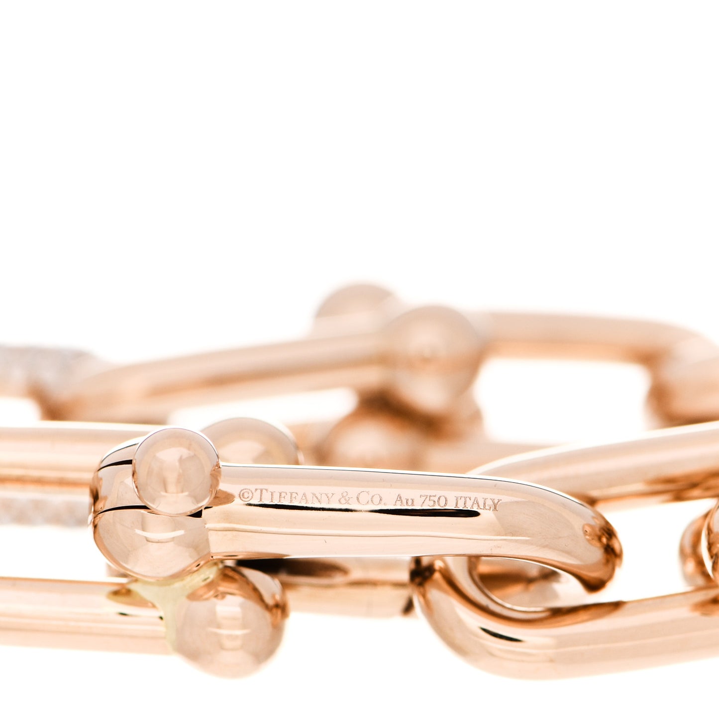 18K Rose Gold Diamond Large HardWear Link Bracelet