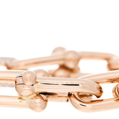 Tiffany 18K Rose Gold Diamond Large HardWear Link Bracelet 3 of 4