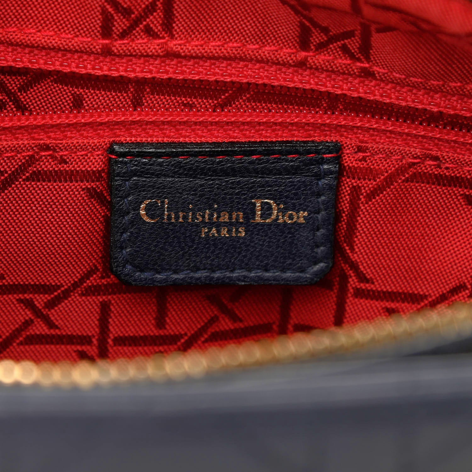 Christian Dior Lambskin Cannage Medium Lady Dior Navy Blue 6 of 10