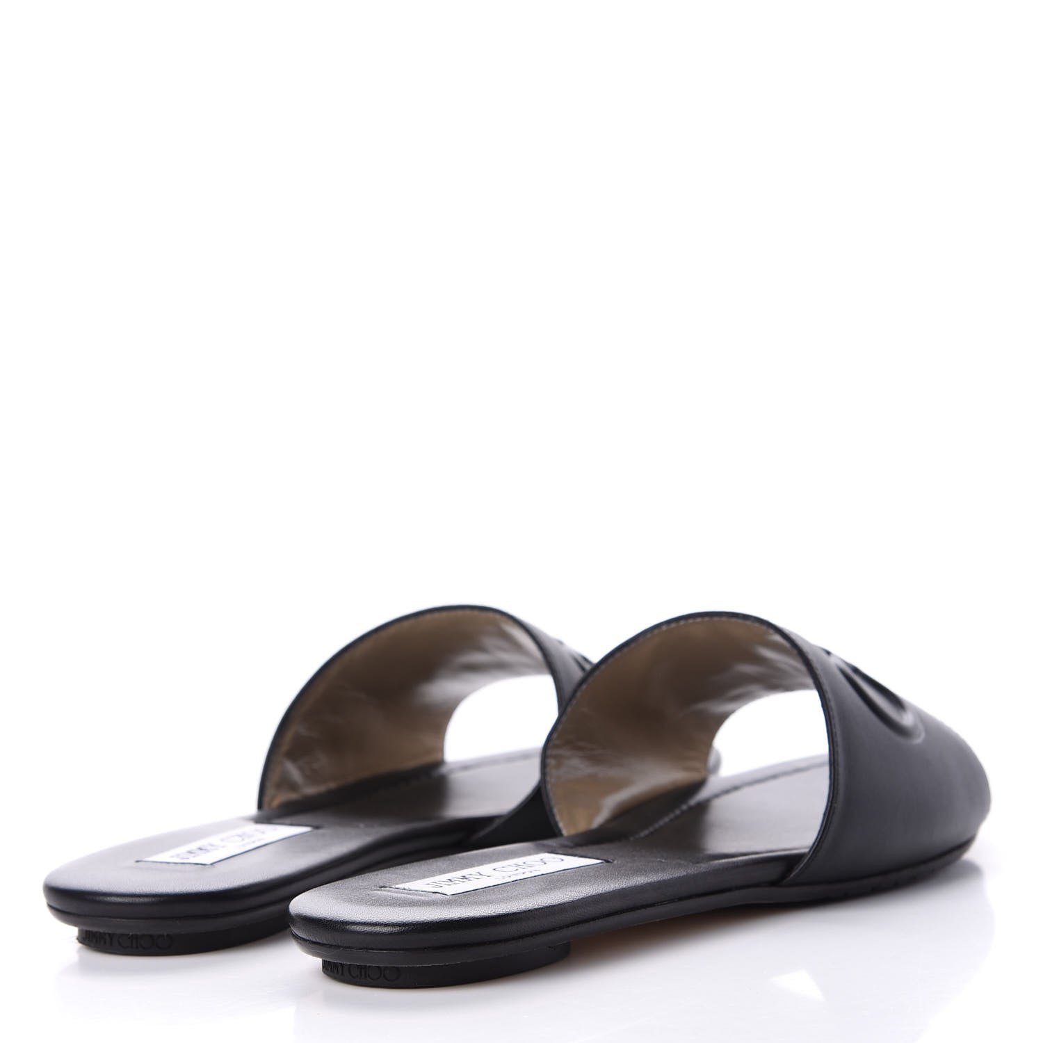 Jimmy Choo Calfskin Tiaret Flat Sandals 39.5 Black 4 of 11