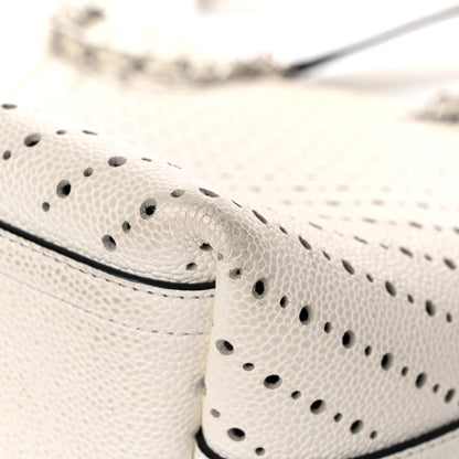 Chanel Perforated Grained Calfskin Small Shopping Tote White 10 of 18